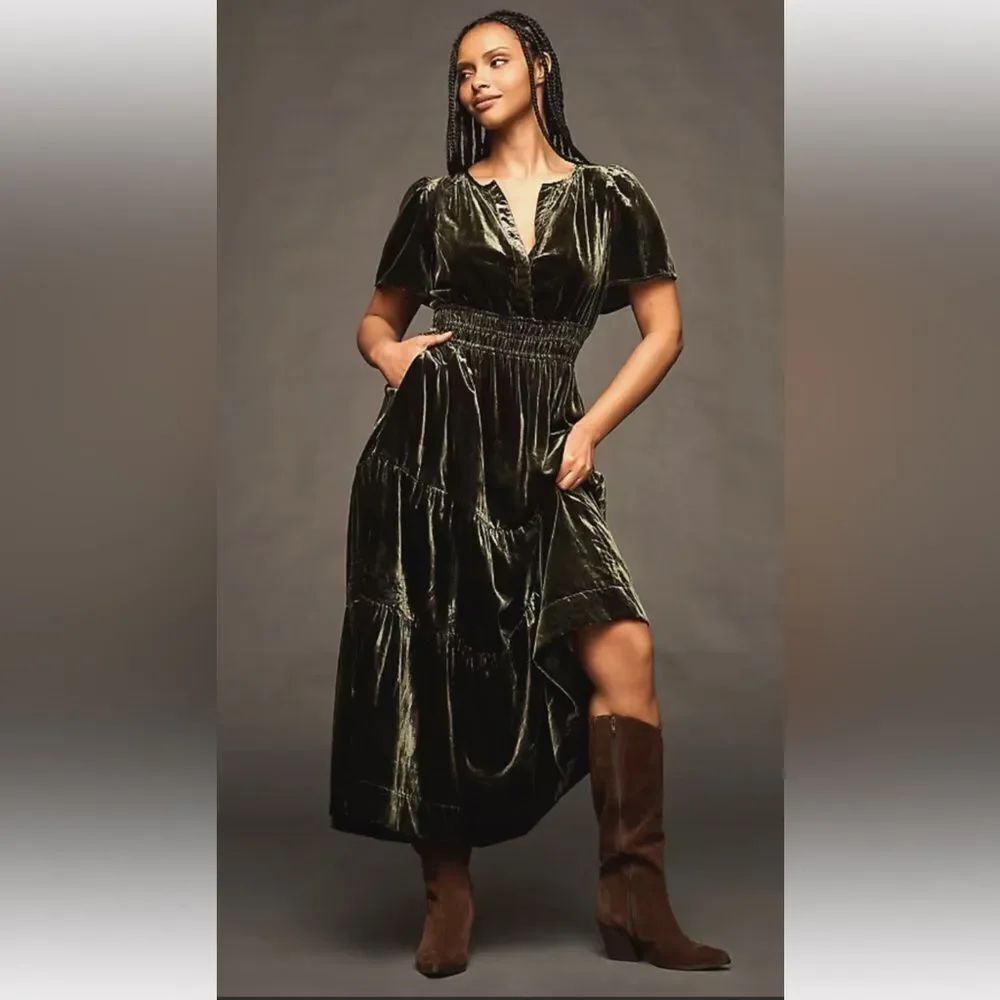 Anthropologie The Somerset Maxi Dress: Velvet Edition